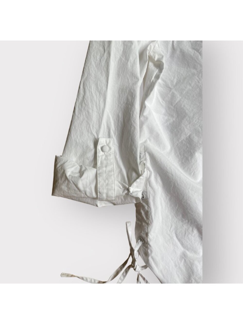 Mare Mare Anthropologie Size M White Henriette Lace Up Tunic Button Down Shirt - Picture 3 of 10